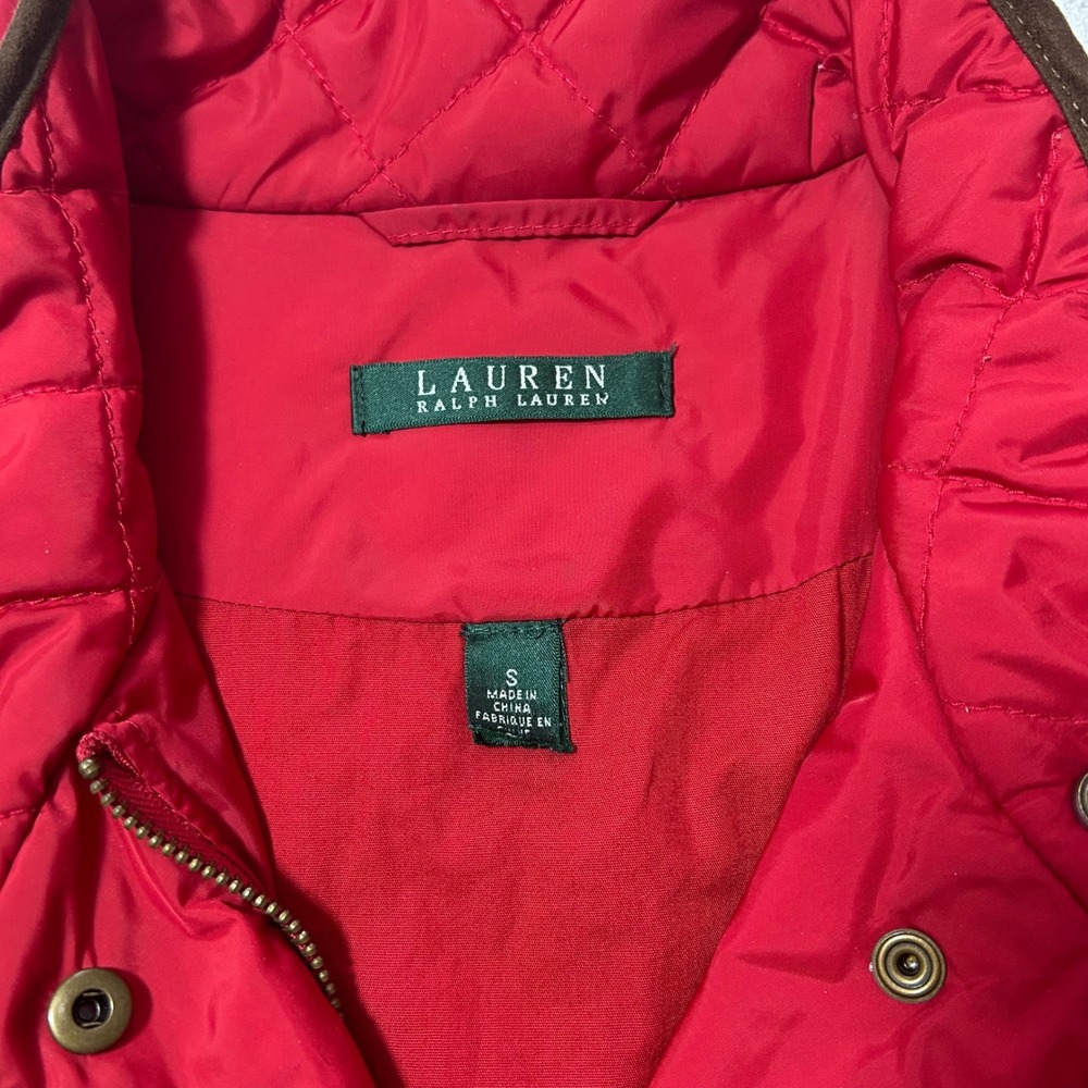 Lauren Ralph Lauren Quilted Jacket Red Size Small Snap Button Pockets RL‎ Logo - Picture 2 of 8